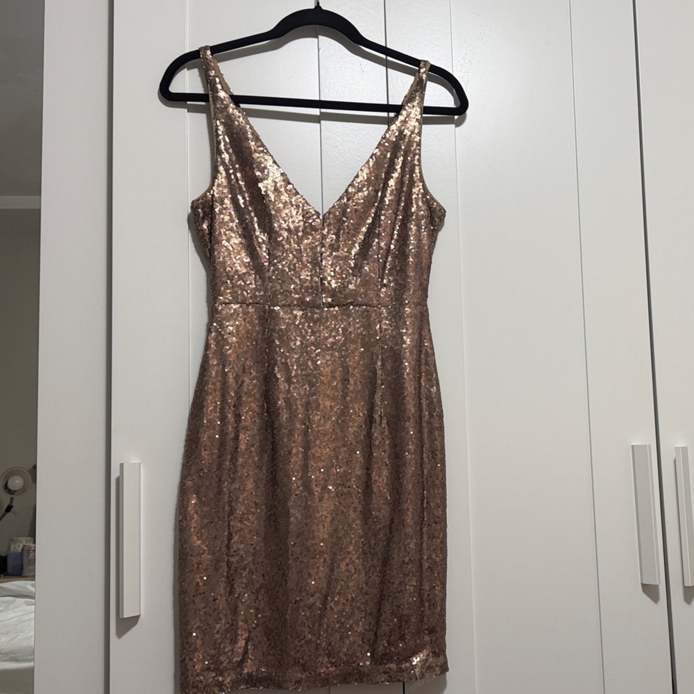 Lulu's Gold Sequin Mini Dress